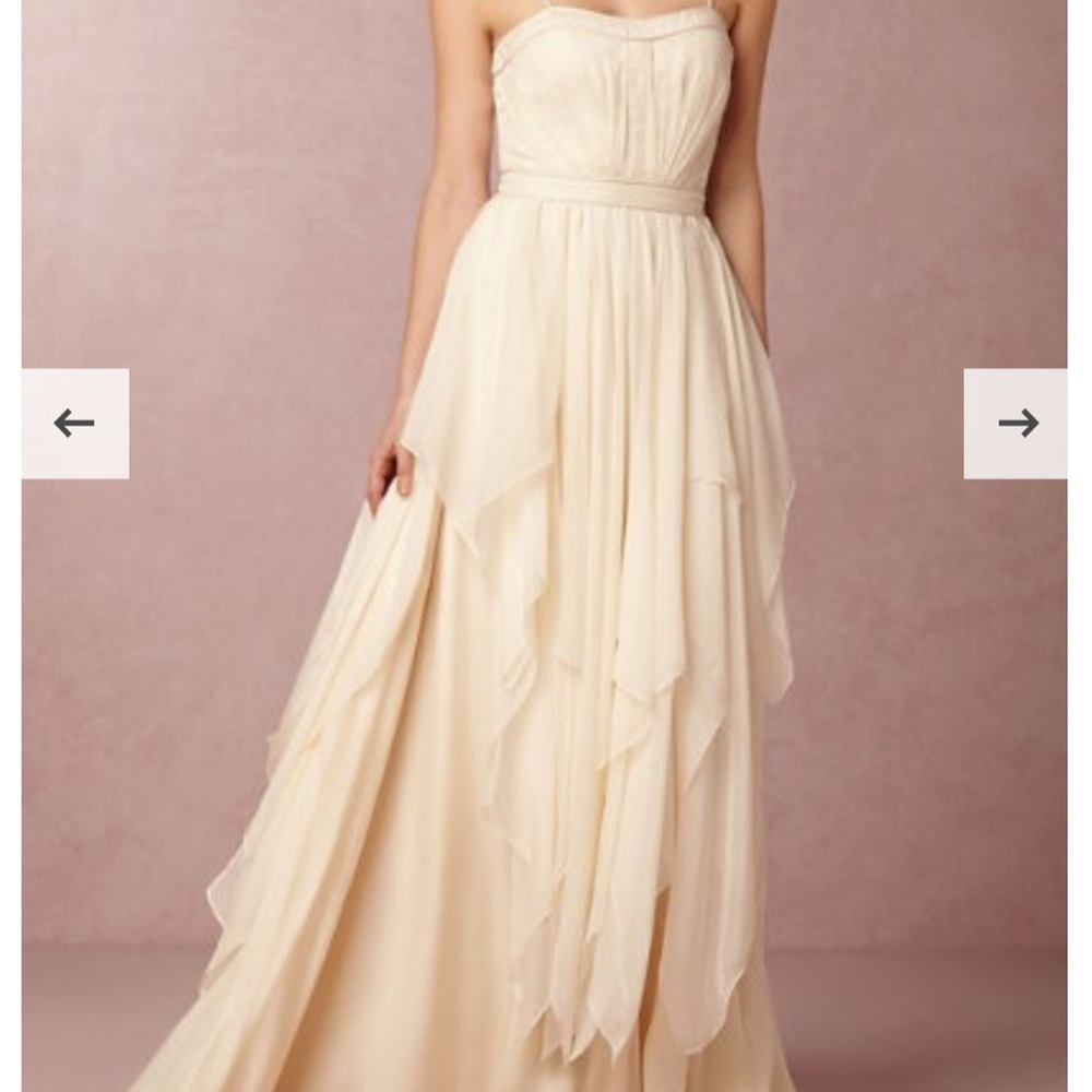 Catherine Deane BHLDN Cascading Goddess Silk Bridal Dress size 4